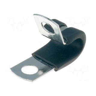 Fixing clamp | ØBundle : 7.9mm | W: 12.7mm | steel | Ømount.hole: 6.7mm