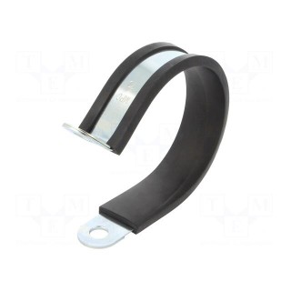 Fixing clamp | ØBundle : 70mm | W: 25mm | steel | Cover material: EPDM