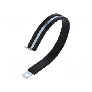 Fixing clamp | ØBundle : 74mm | W: 13mm | steel | Cover material: EPDM