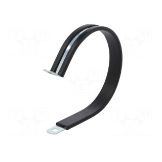 Fixing clamp | ØBundle : 74mm | W: 13mm | steel | Cover material: EPDM