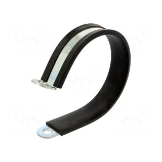 Fixing clamp | ØBundle : 74mm | W: 20mm | steel | Cover material: EPDM