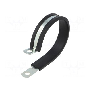 Fixing clamp | ØBundle : 75mm | W: 25mm | steel | Cover material: EPDM