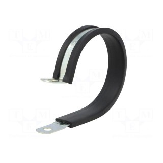 Fixing clamp | ØBundle : 75mm | W: 25mm | steel | Cover material: EPDM