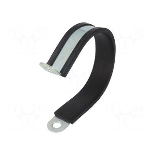 Fixing clamp | ØBundle : 78mm | W: 25mm | steel | Cover material: EPDM
