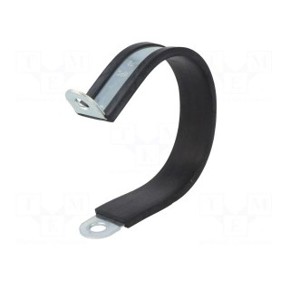 Fixing clamp | ØBundle : 78mm | W: 25mm | steel | Cover material: EPDM