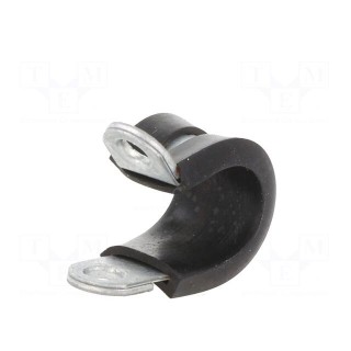 Fixing clamp | ØBundle : 7mm | W: 13mm | steel | Cover material: EPDM