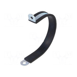 Fixing clamp | ØBundle : 92mm | W: 25mm | steel | Cover material: EPDM