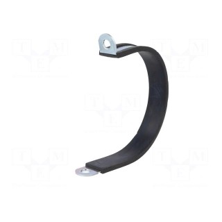 Fixing clamp | ØBundle : 92mm | W: 25mm | steel | Cover material: EPDM
