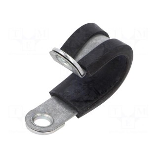 Fixing clamp | ØBundle : 9mm | W: 13mm | steel | Cover material: EPDM