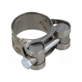 T-bolt clamp | W: 18mm | Clamping: 26÷28mm | chrome steel AISI 430