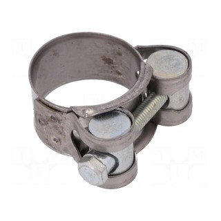 T-bolt clamp | W: 18mm | Clamping: 26÷28mm | chrome steel AISI 430