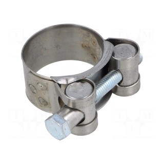 T-bolt clamp | W: 20mm | Clamping: 29÷31mm | chrome steel AISI 430