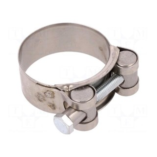 T-bolt clamp | W: 20mm | Clamping: 40÷43mm | chrome steel AISI 430