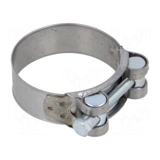 T-bolt clamp | W: 22mm | Clamping: 56÷59mm | chrome steel AISI 430