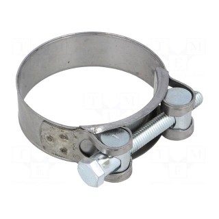 T-bolt clamp | W: 22mm | Clamping: 64÷67mm | chrome steel AISI 430