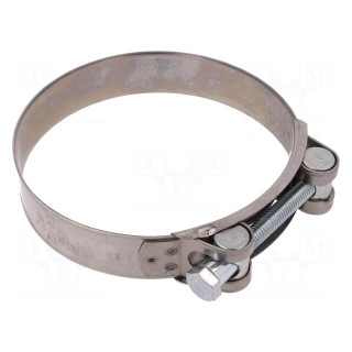 T-bolt clamp | W: 24mm | Clamping: 104÷112mm | chrome steel AISI 430