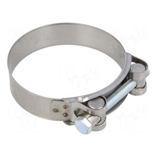 T-bolt clamp | W: 24mm | Clamping: 83÷88mm | chrome steel AISI 430