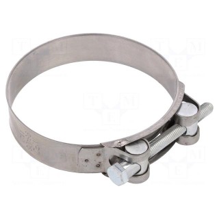 T-bolt clamp | W: 24mm | Clamping: 98÷103mm | chrome steel AISI 430