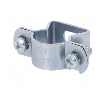 T-bolt clamp | W: 45mm | Clamping: 17÷19mm | steel | Plating: zinc