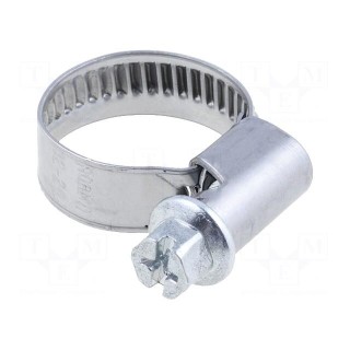Worm gear clamp | 12÷20mm | steel | Plating: zinc