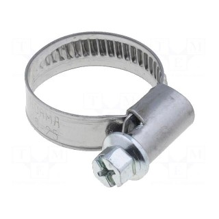 Worm gear clamp | 16÷25mm | steel | Plating: zinc
