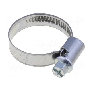 Worm gear clamp | 20÷32mm | steel | Plating: zinc