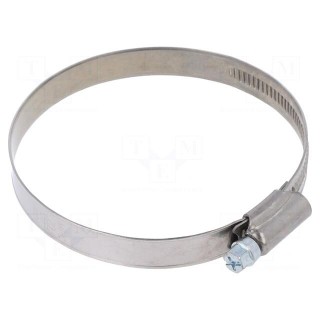 Worm gear clamp | W: 12mm | Clamping: 70÷90mm | DD | W2 | DIN 3017