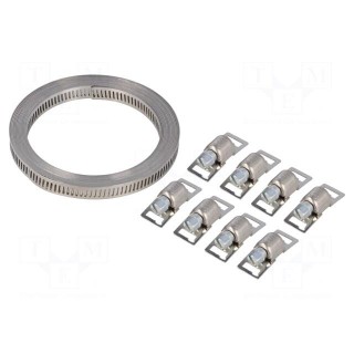 Worm gear clamp | W: 8mm | chrome steel AISI 430 | Man.series: EB | W2