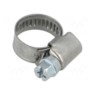 Worm gear clamp | W: 9mm | Clamping: 10÷16mm | chrome steel AISI 430