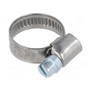 Worm gear clamp | W: 9mm | Clamping: 12÷22mm | chrome steel AISI 430
