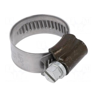 Worm gear clamp | W: 9mm | Clamping: 15÷25mm | steel | ST | W1 | DIN 3017