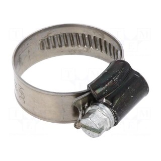 Worm gear clamp | W: 9mm | Clamping: 19÷29mm | steel | ST | W1 | DIN 3017