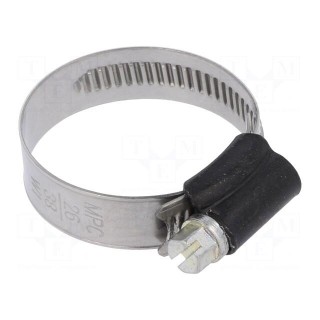 Worm gear clamp | W: 9mm | Clamping: 26÷38mm | steel | ST | W1 | DIN 3017