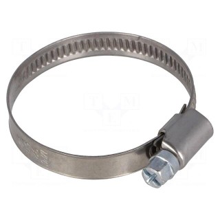 Worm gear clamp | W: 9mm | Clamping: 32÷50mm | chrome steel AISI 430