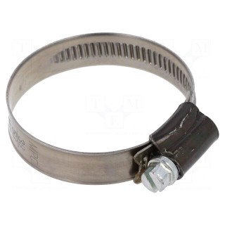 Worm gear clamp | W: 9mm | Clamping: 38÷50mm | steel | ST | W1 | DIN 3017