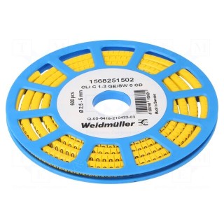 Markers | Marking: 0 | 2.5÷5mm | PVC | yellow | -30÷80°C | leaded | CLI C