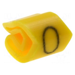 Markers | Marking: 0 | 3÷5mm | PVC | yellow | -30÷80°C | leaded | UL94V-0