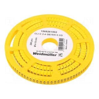 Markers | Marking: 0 | 4÷10mm | PVC | yellow | -30÷80°C | leaded | CLI C