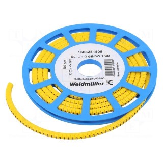 Markers | Marking: 1 | 2.5÷5mm | PVC | yellow | -30÷80°C | leaded | CLI C