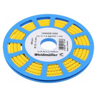 Markers | Marking: 1 | 2.5÷5mm | PVC | yellow | -30÷80°C | leaded | CLI C