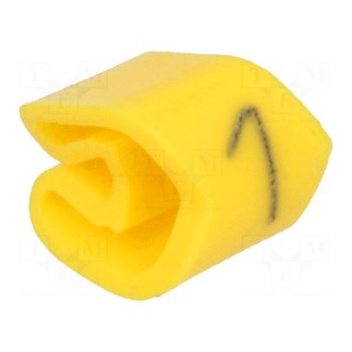 Markers for cables and wires | Label symbol: 1 | 3÷5mm | PVC | yellow