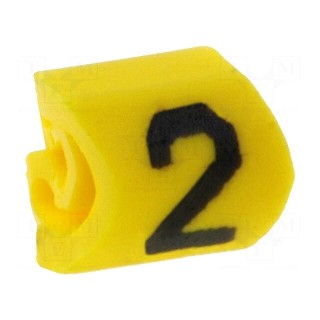 Markers for cables and wires | Label symbol: 2 | 1÷3mm | PVC | yellow