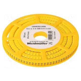 Markers | Marking: 2 | 4÷10mm | PVC | yellow | -30÷80°C | leaded | CLI C