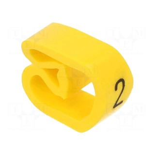 Markers | Marking: 2 | 8÷16mm | PVC | yellow | -30÷80°C | leaded | CLI C
