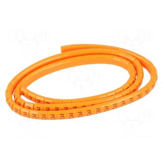Markers for cables and wires | Label symbol: 3 | 1.1÷2.5mm | H: 3mm