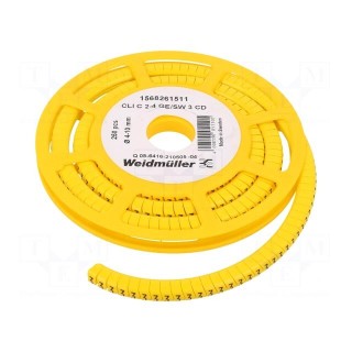 Markers | Marking: 3 | 4÷10mm | PVC | yellow | -30÷80°C | leaded | CLI C