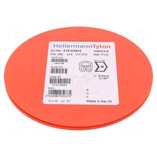 Markers | Marking: 3 | 4÷9mm | PVC | orange | -65÷105°C | leaded | HGDC4-9