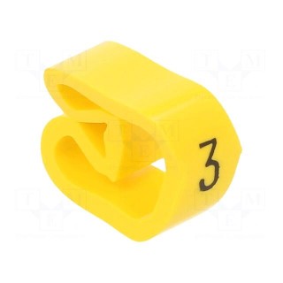Markers | Marking: 3 | 8÷16mm | PVC | yellow | -30÷60°C | leaded | PA-3