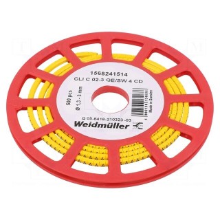Markers | Marking: 4 | 1.3÷3mm | PVC | yellow | -30÷80°C | leaded | CLI C