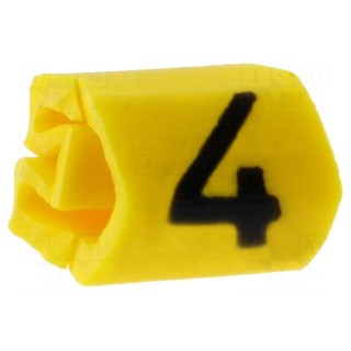 Markers for cables and wires | Label symbol: 4 | 1÷3mm | PVC | yellow